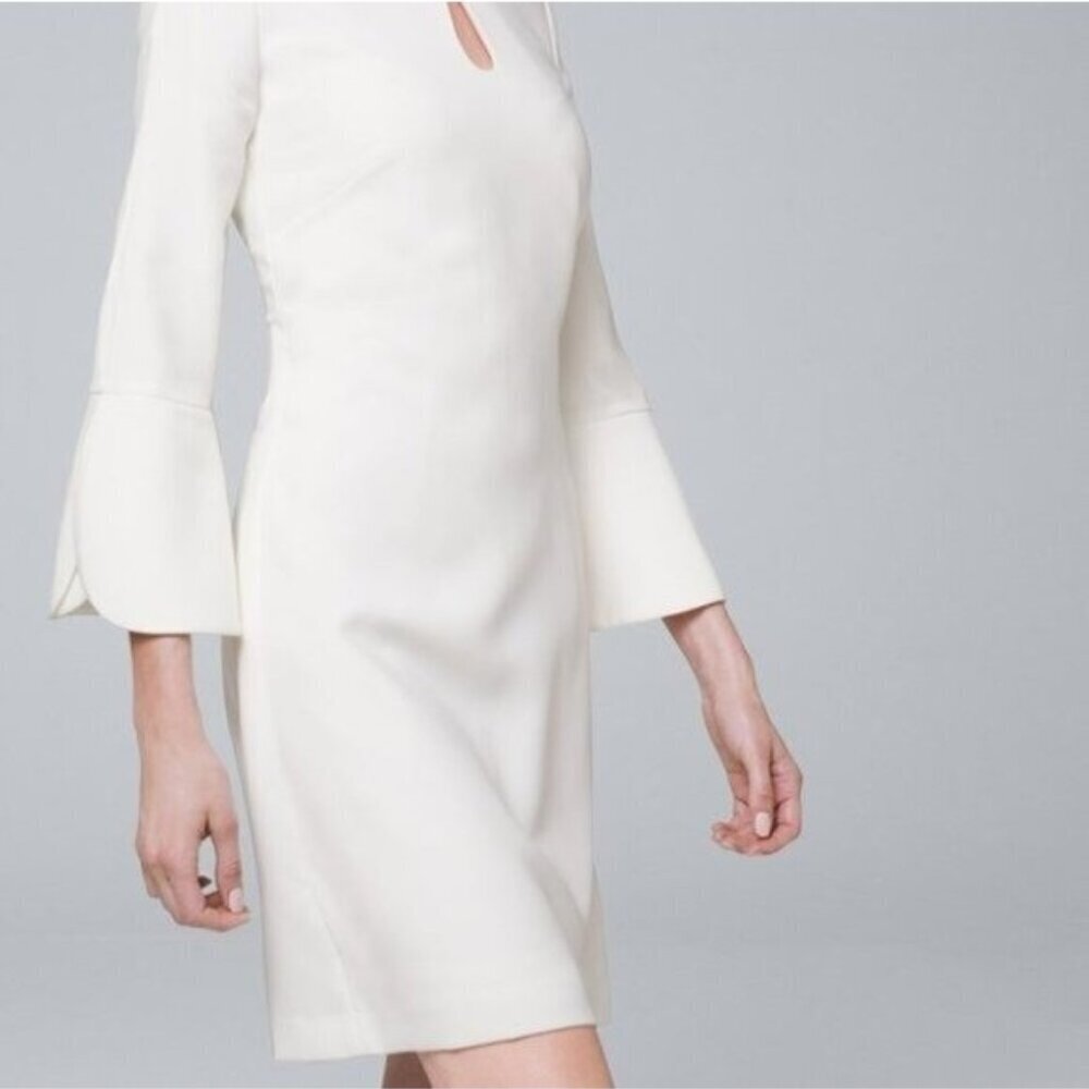 NWOT White House Black Market Petal-Sleeve Shift Dress - Picture 5 of 6